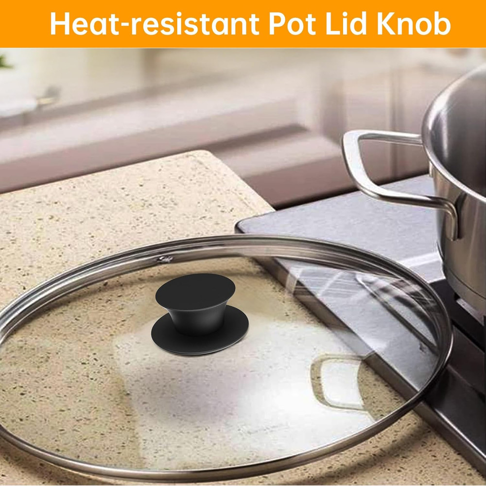 2Pcs Universal Pot Lid Replacement Knobs, Silicone Pan Lid Holding Handles, H...