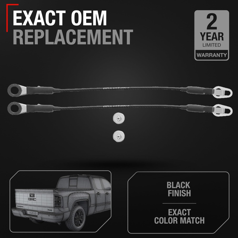 Tailgate Cable Set for Silverado, Sierra - Support Straps, Metal