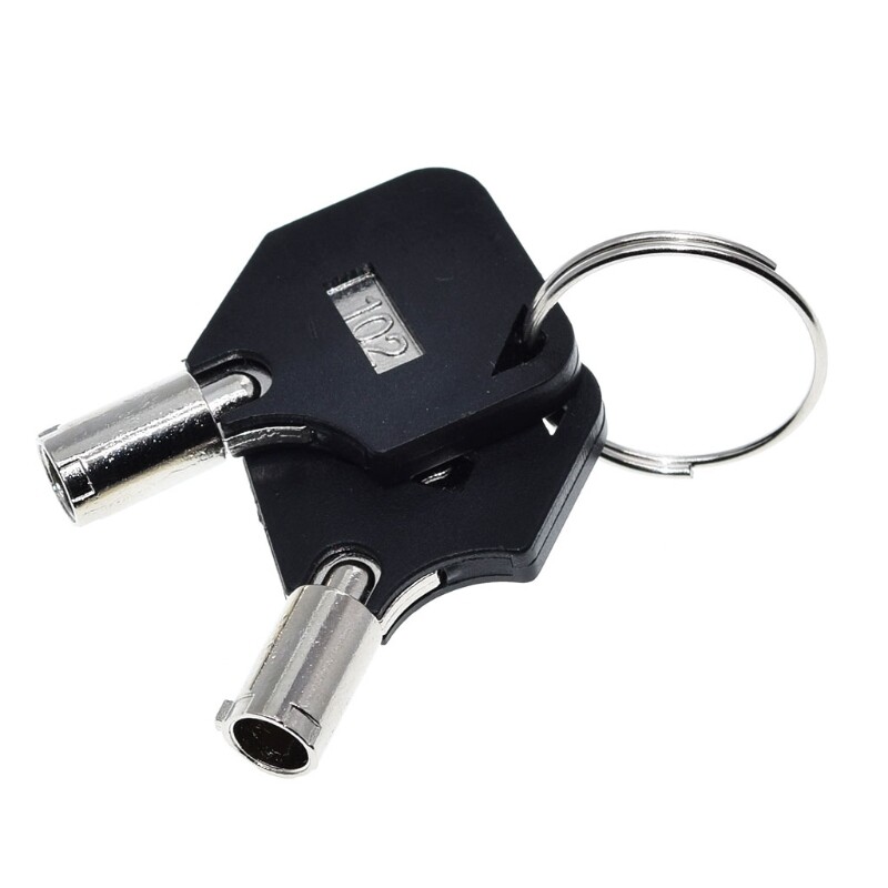 12mm Double Side Pull out Type Tubular for Key Lock with 2 Keys& Nut Easy to