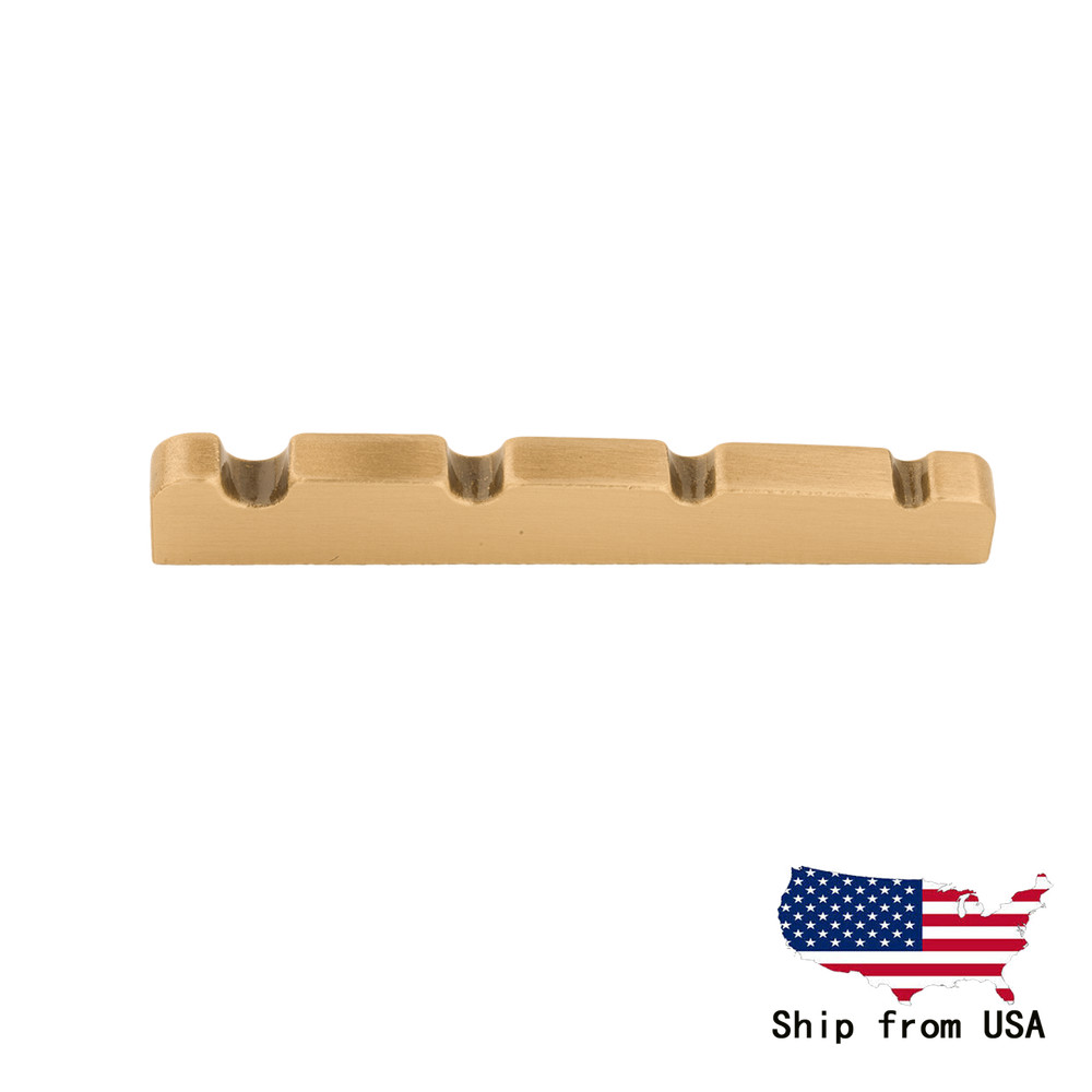 Pre-slotted 38mm 4 String Solid BRASS NUT For Fender JAZZ Bass FLAT Bottom
