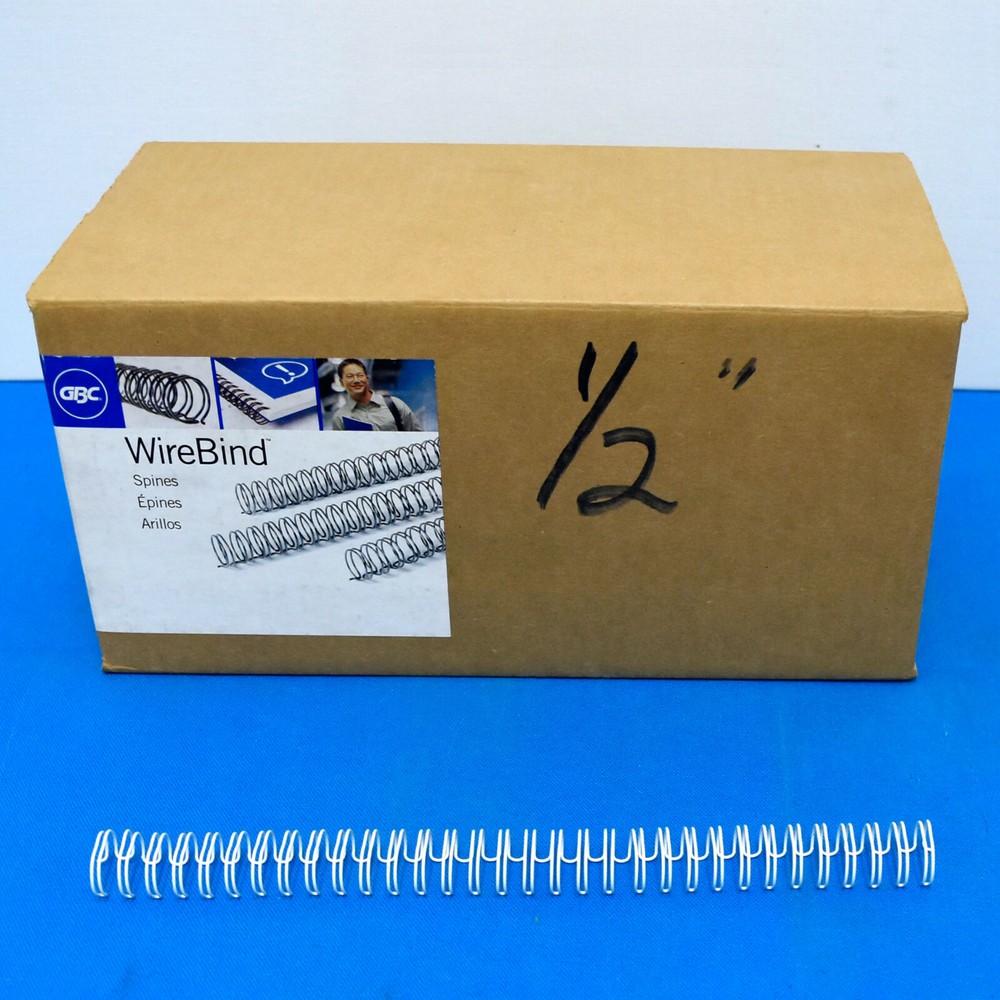 GBC WireBind Binding Spines/Spirals, 3:1 Pitch, 1/2" 100 Pack White,100 Sheets