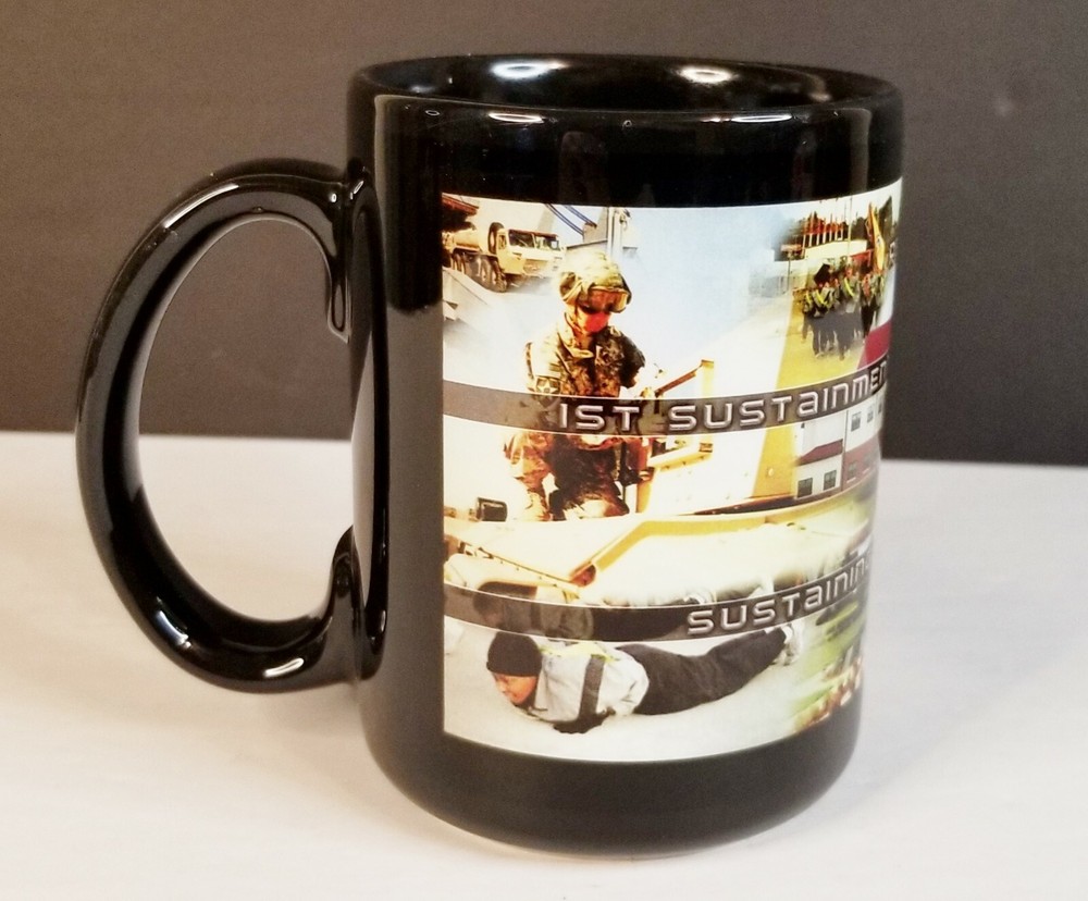 US Army 1st Sustainment Command Theater 14oz Coffee Mug Preowned
