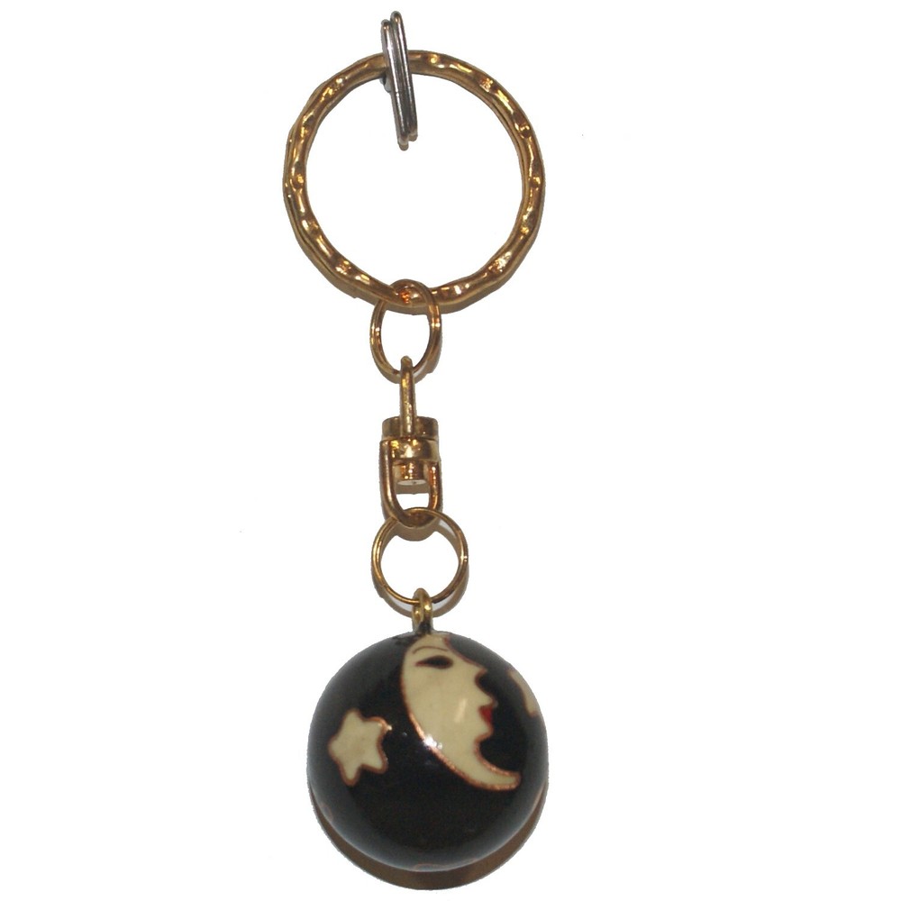 Moon and Stars Chiming Ball Keychain