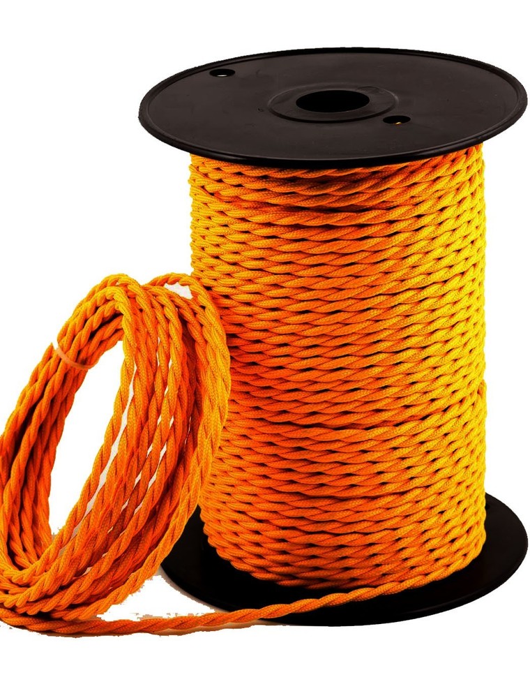 32.8ft Twisted Cloth Covered Wire 2 Core Orange Cloth Covered Electrical 18 Wire