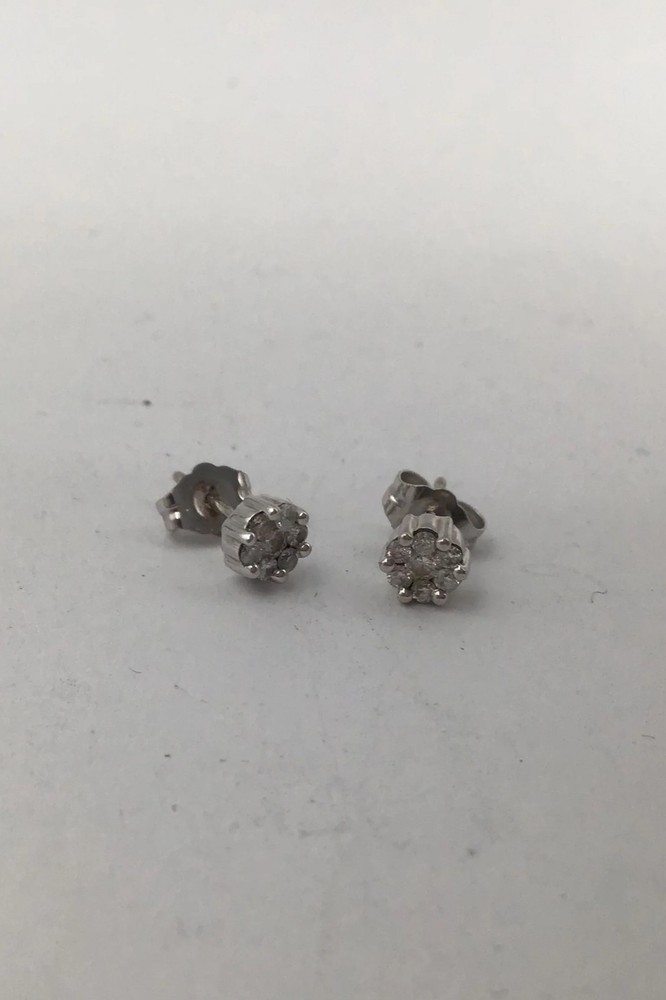 Bent Sorensen 14K Gold Stud Earrings with Diamonds