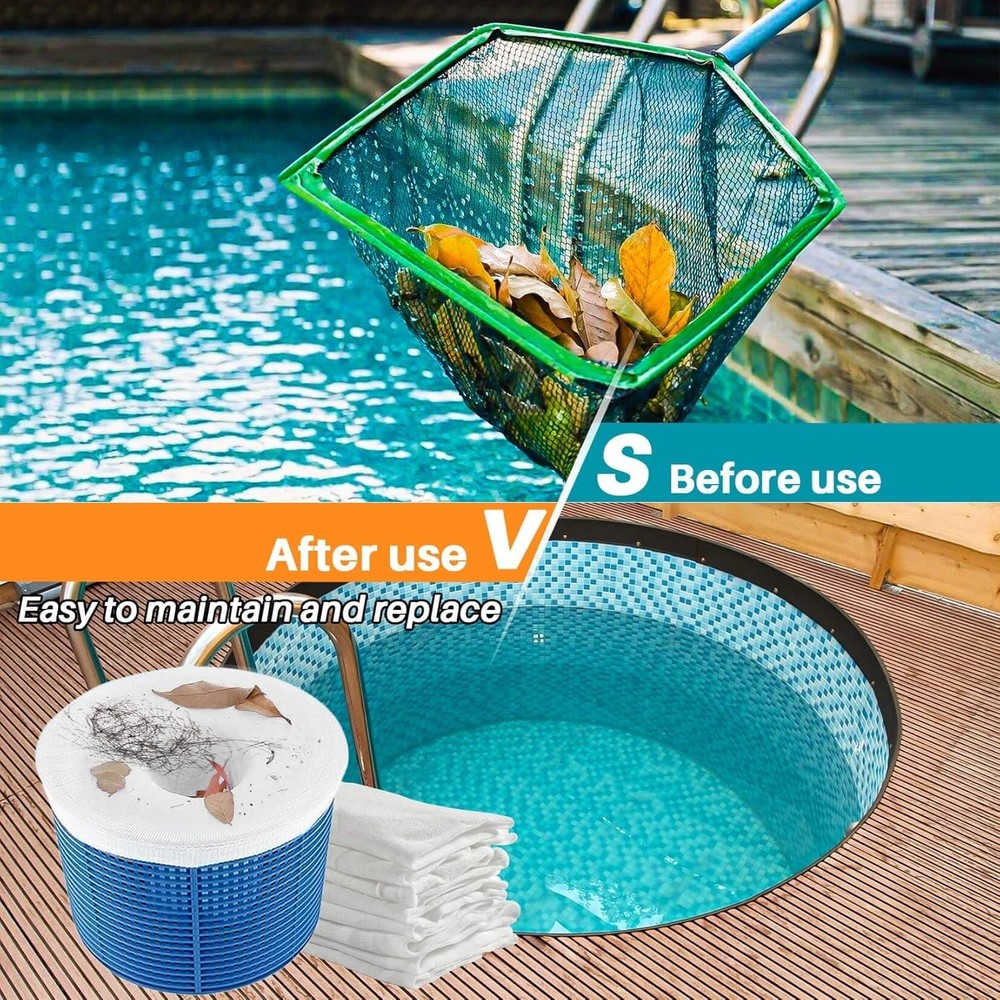 Pool Skimmer Socks Filter 30PCS Pool Socks Skimmer Cleaning Filter Cleans