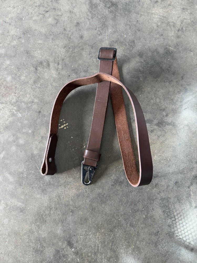 Genuine H&K Brown Leather Sling Strap Snap Hook German