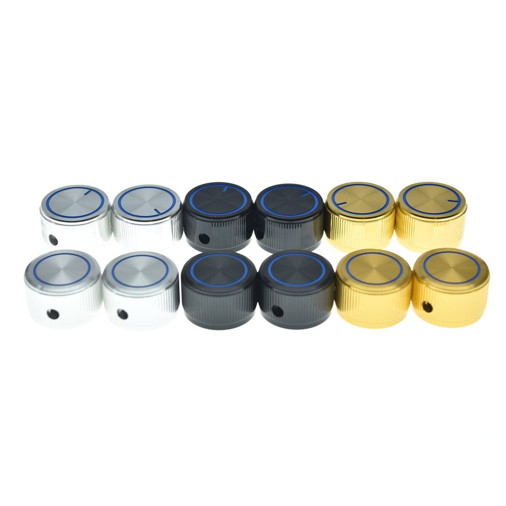 4pcs 63/64"(25mm)Diam. Aluminium Pot Knobs 1/4" Pot Knobs with Blue Circle