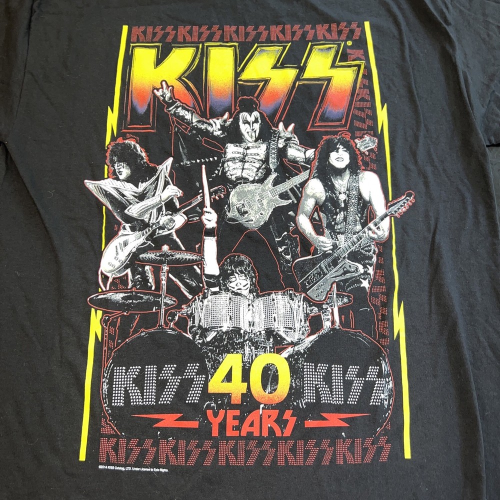KISS’s Paul Stanley Gene Simmons 40 Years World Tour’ Shirt Adult XL Black New