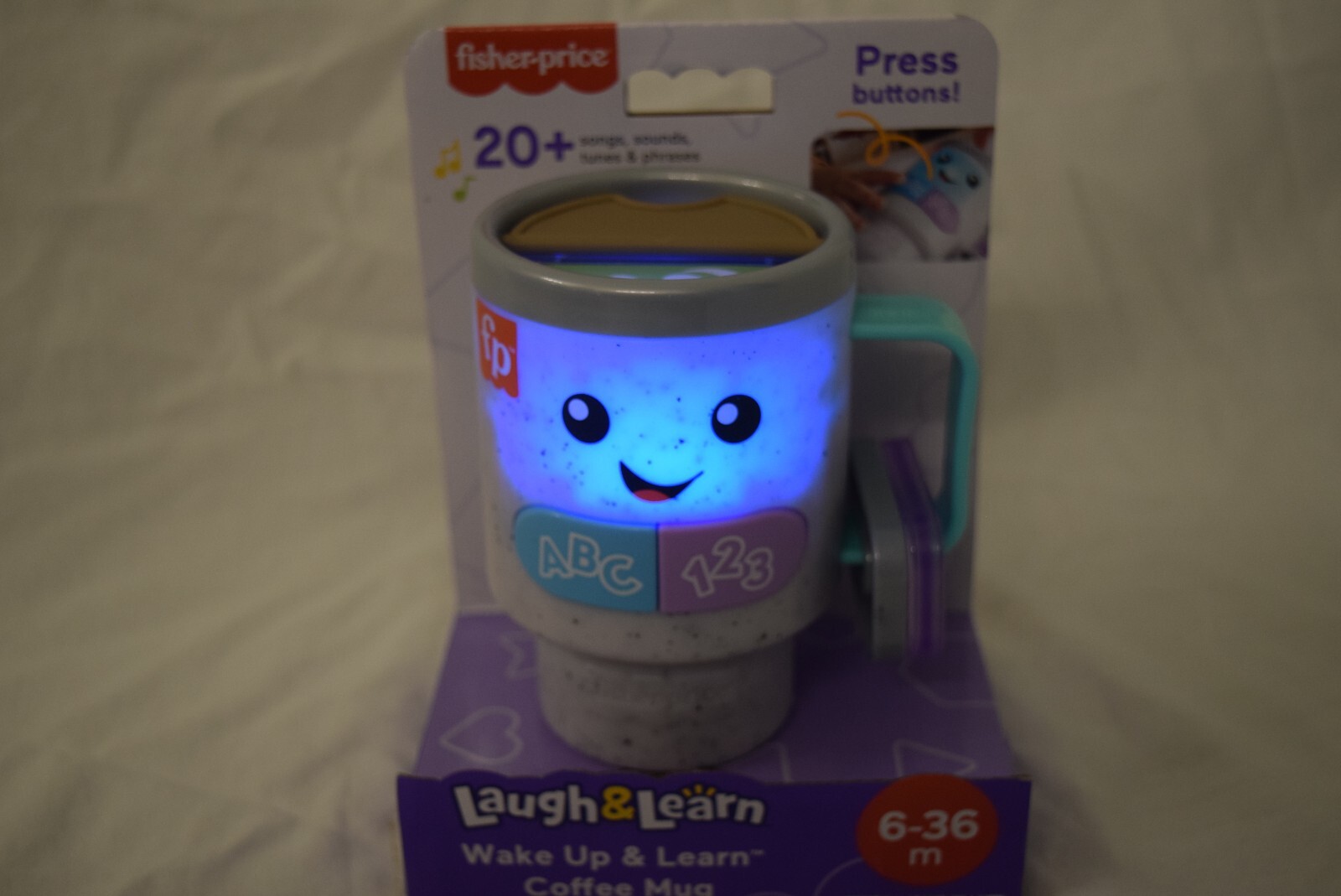 Fisher-Price Laugh & Learn Wake Coffee Mug Interactive Sounds 🔥 New !