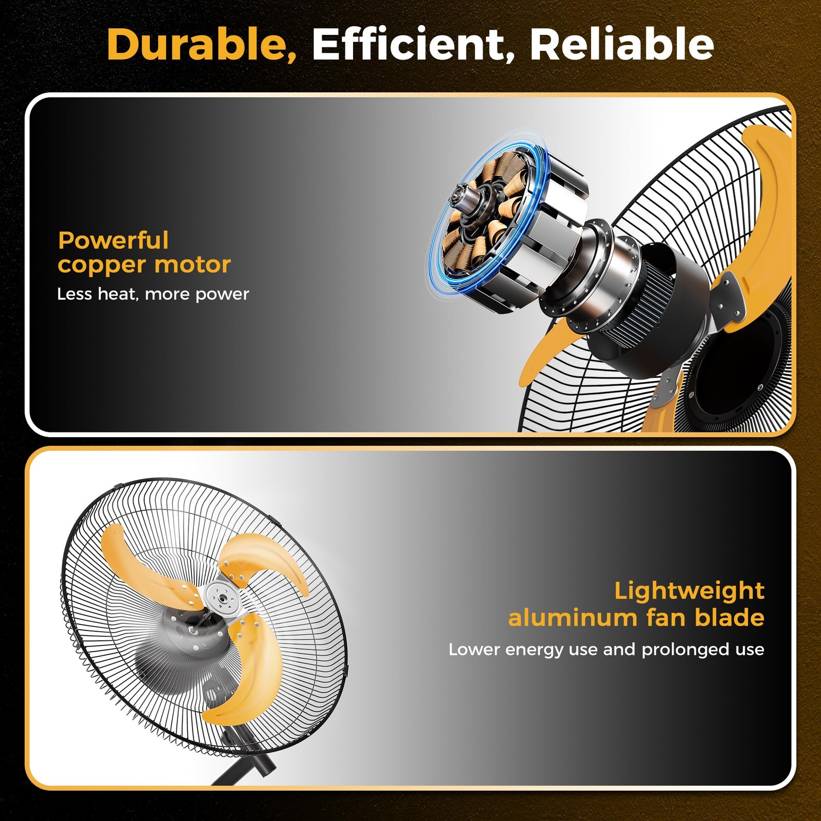 18 Inch Industrial Wall Mount Fan Oscillating with Remote 3-Speed 2 Packs