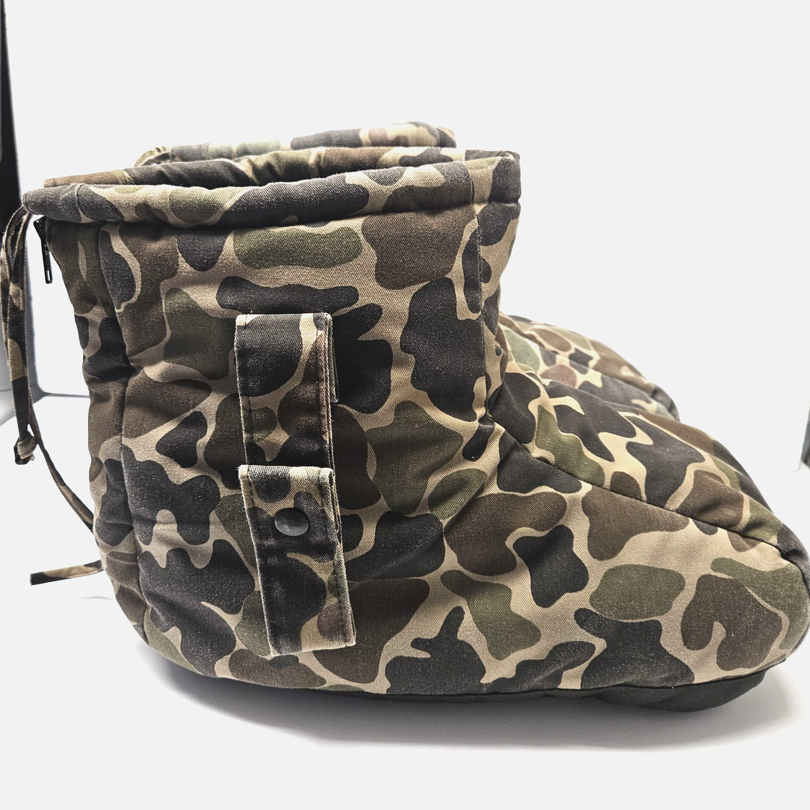 Vintage Insulated Overboots Boot Blanket Covers Army Woodland Camo M 8-10