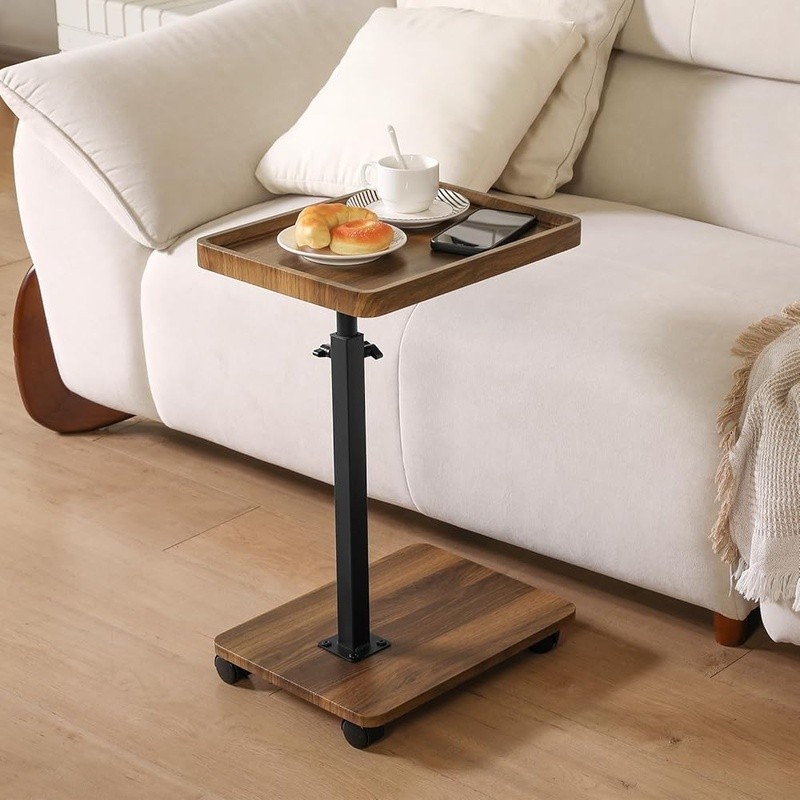 Adjustable C Shape End Table 360° Rotation Multi-Functional Sofa Side Table New