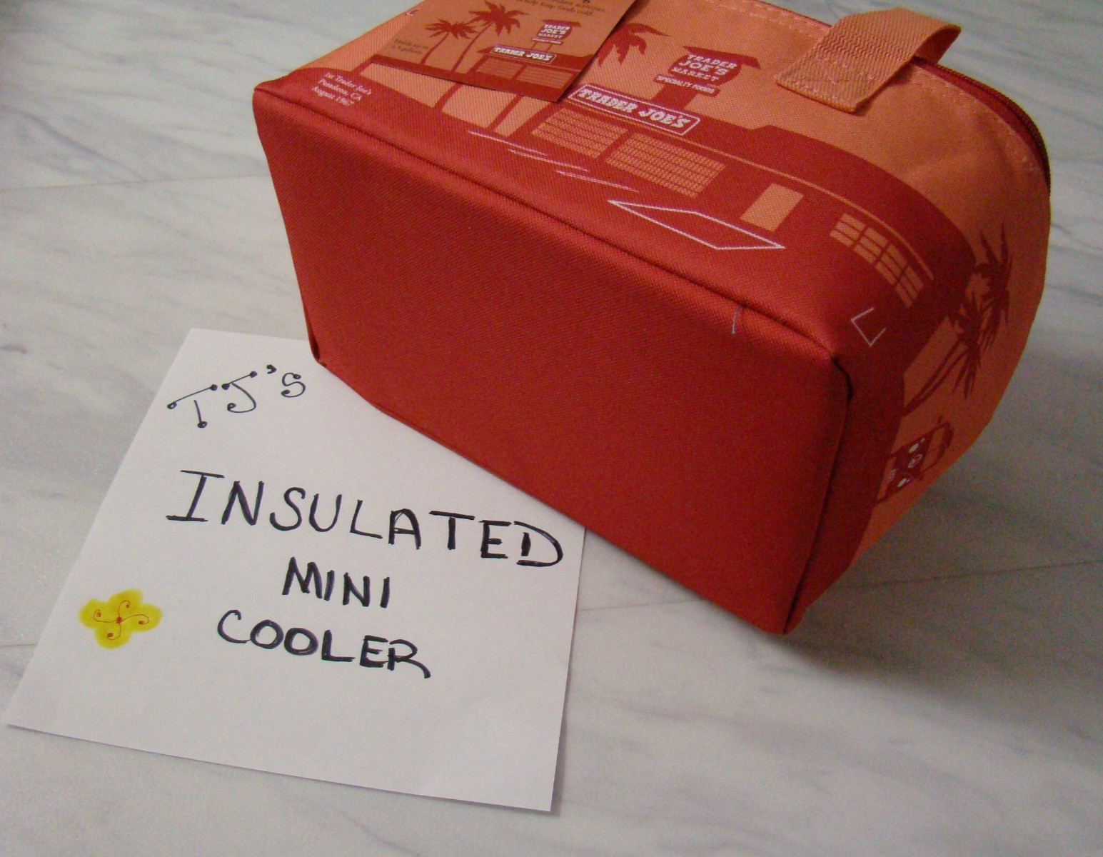 New Trader Joe's Peach Insulated MINI Cooler Reusable Lunch Bag