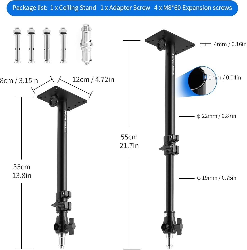 Photography Studio Wall Mount, Camera Wall Ceiling Mount Boom Arm