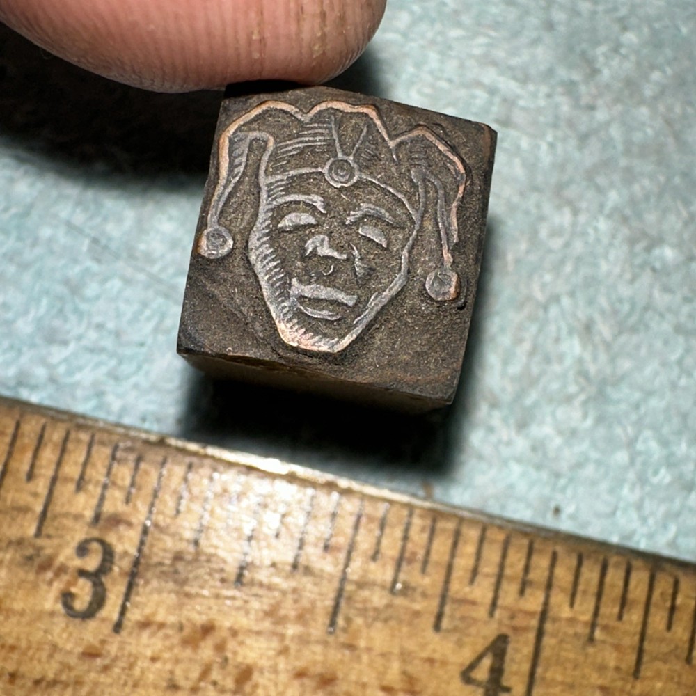 Printing Block “ Jester Clown “ Lead Block