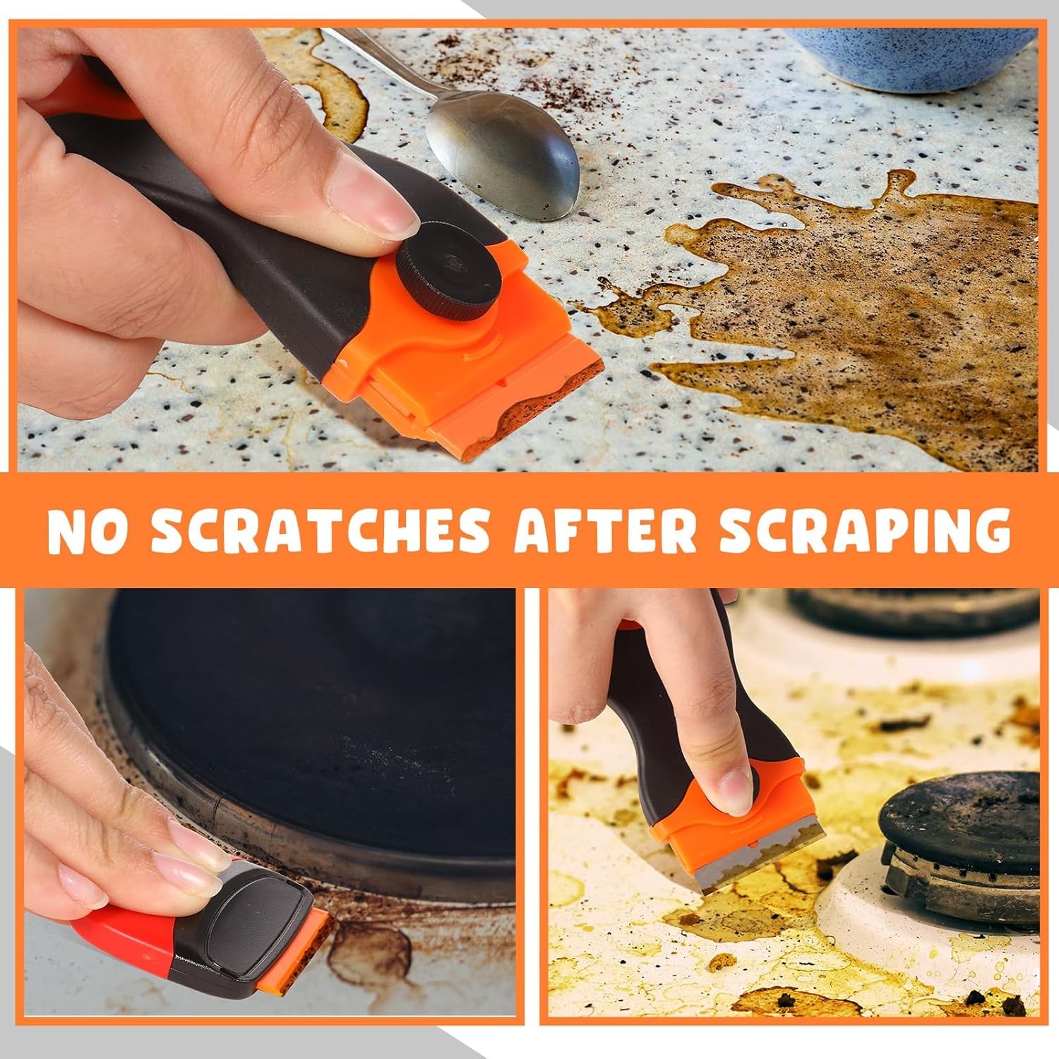 Tallew 9 Pcs Plastic Scraper Tool Sticker Plastic Razor Blade Scraper Plastic Pi