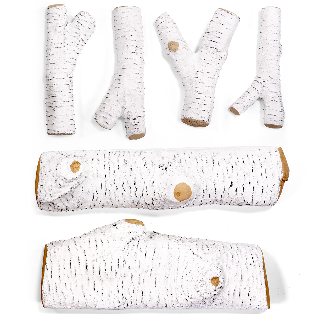 Barton 6PCS Fireplace Realistic Flame Large Ceramic Wood Realistic Flame Firepit