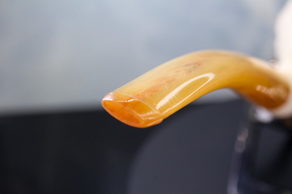 Cleaned- STUNNING Block Meerschaum Eagle dragon claw Pipe Bent Billiard