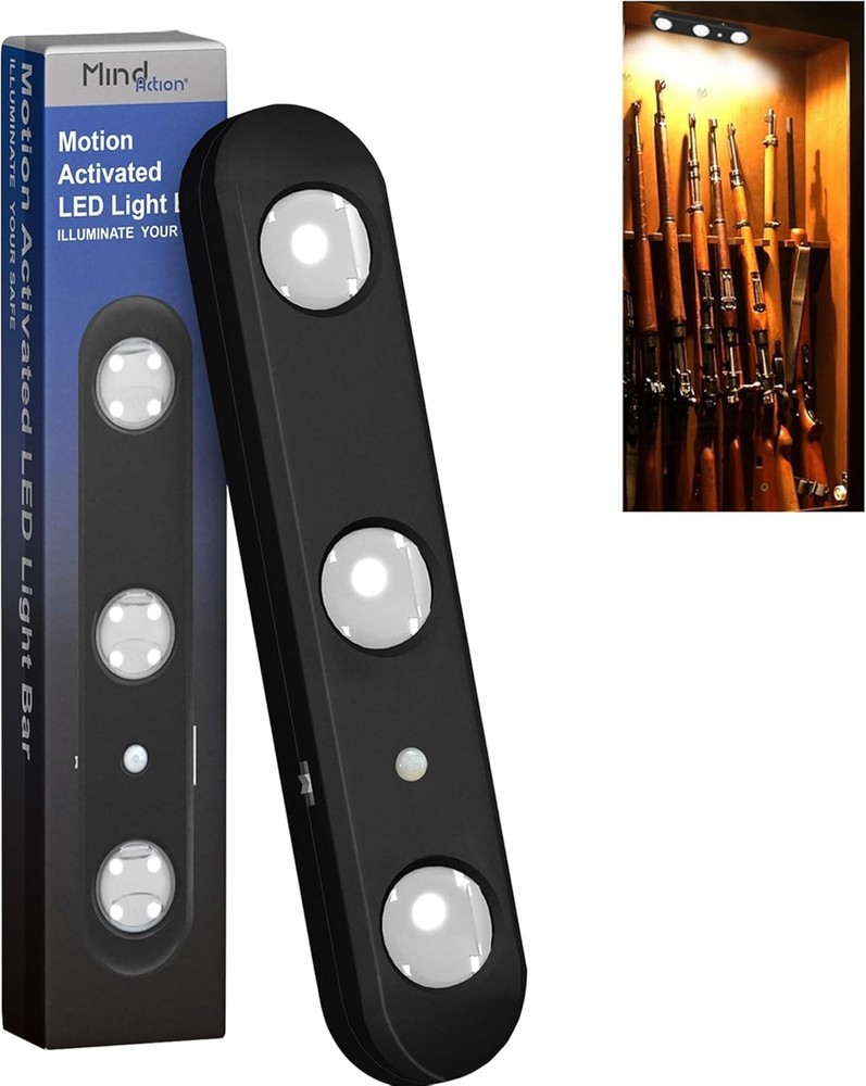 Ultra Bright Motion Sensor LED Light for Gun Cabinets - Battery Powered, 1 Pack