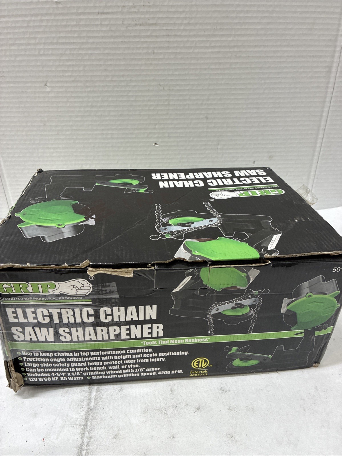 Grip Electric Chain Sharpener 50103 w Manuals and Box -