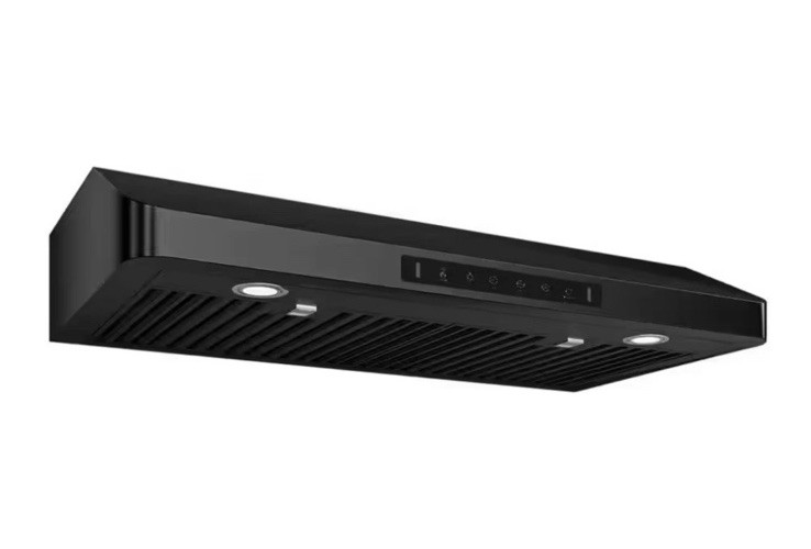 VIKIO 30” 900 CFM Under Cabinet Range Hood Black Stainless LED 2-Way Vent