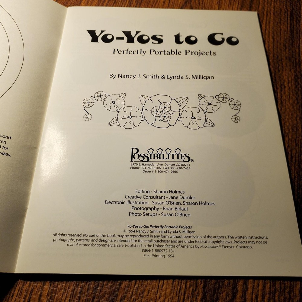 Possibilities Yo-Yos to Go Craft Pattern Booklet 1994