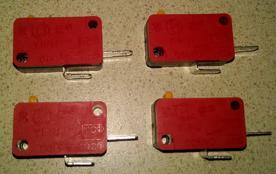 4 EA -        2 contact snap in microswitch for video arcade button