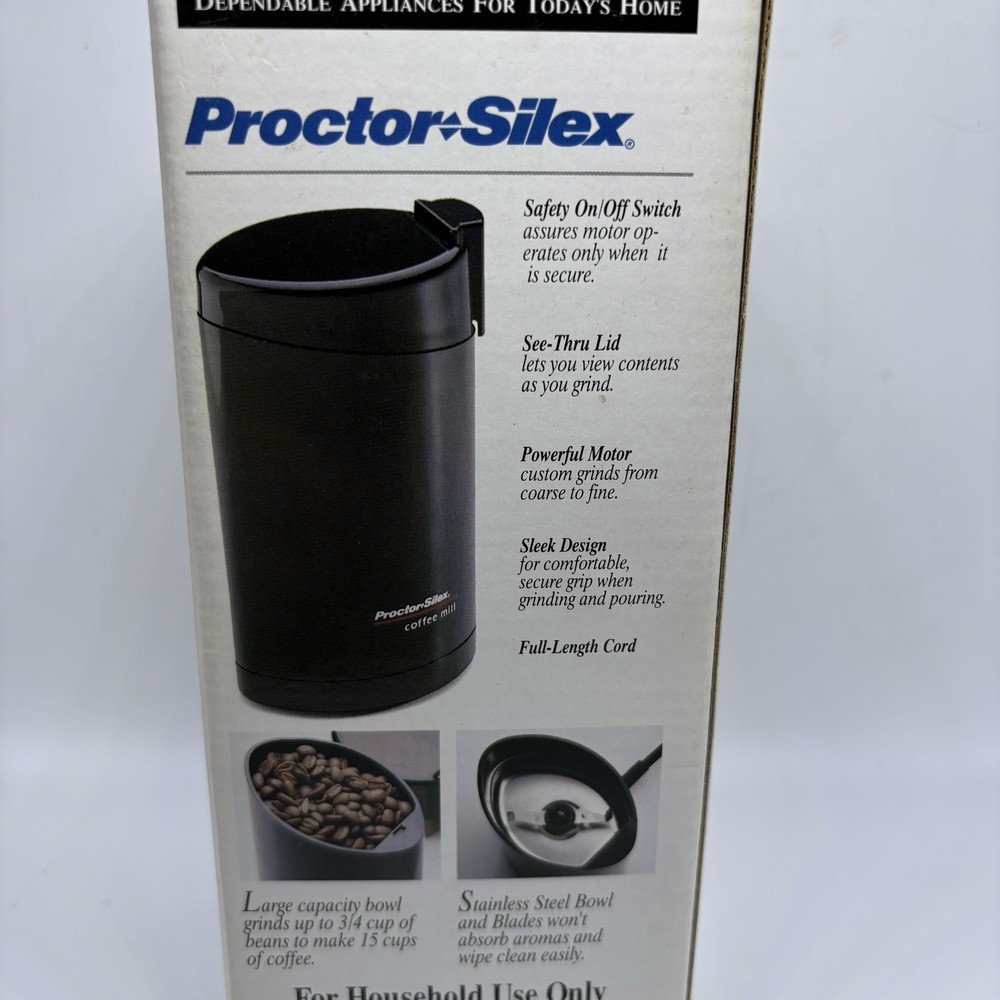 Proctor Silex Model E-1670 Black Automatic Safety Control Coffee Mill Tested