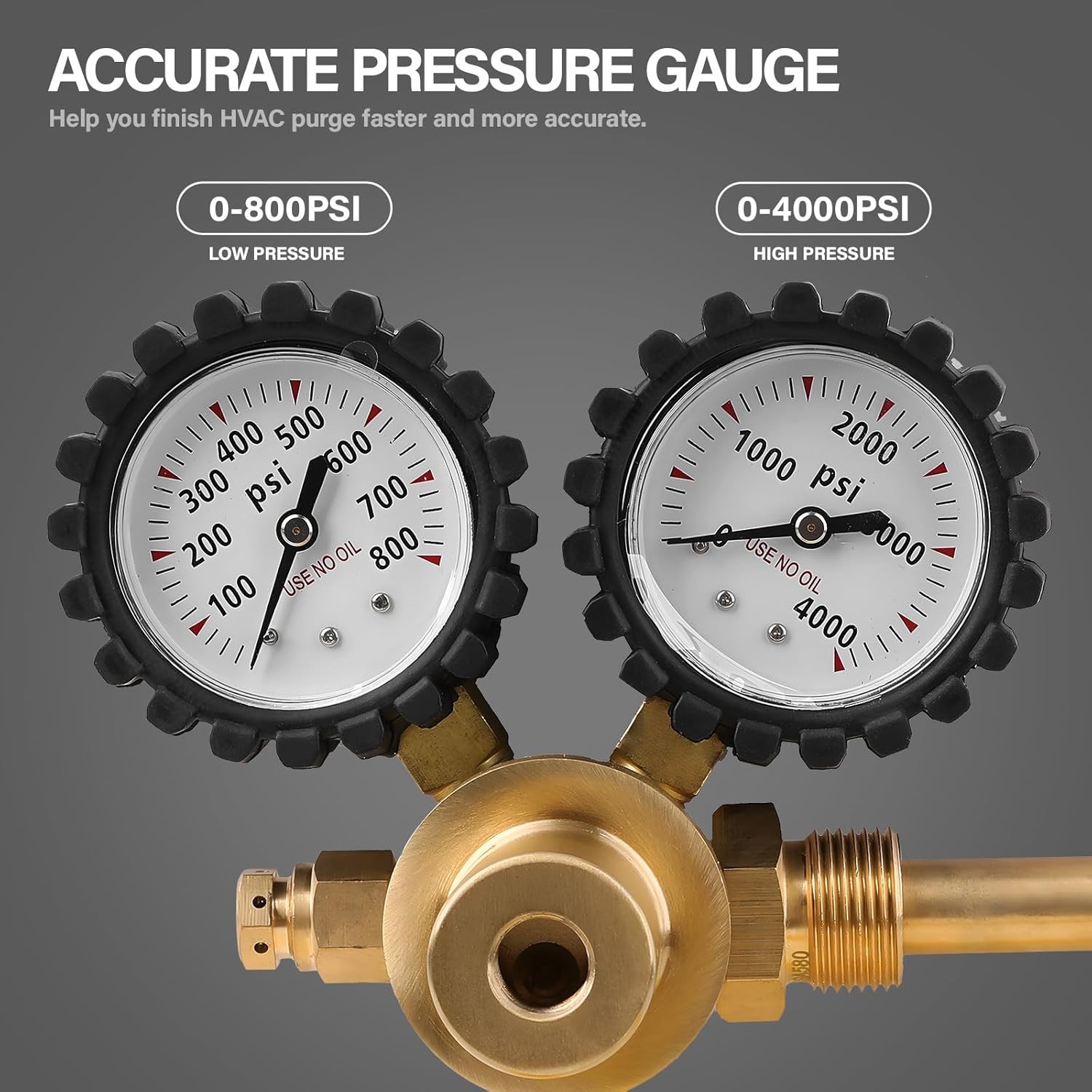 Nitrogen Gas Regulator 0-800 PSI Delivery Pressure with 80inch Hose CGA580 New
