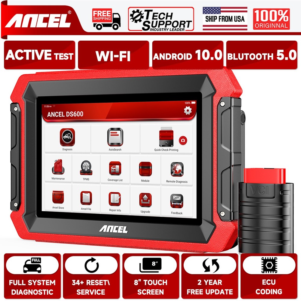 ANCEL DS600 All System Car OBD2 Scanner Diagnostic Bi-directional K-ey Coding