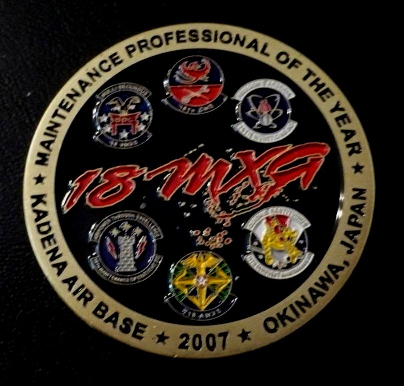 Challenge Coin USAF 18 MXA 2007 2300 Maintainers 1.75" 428