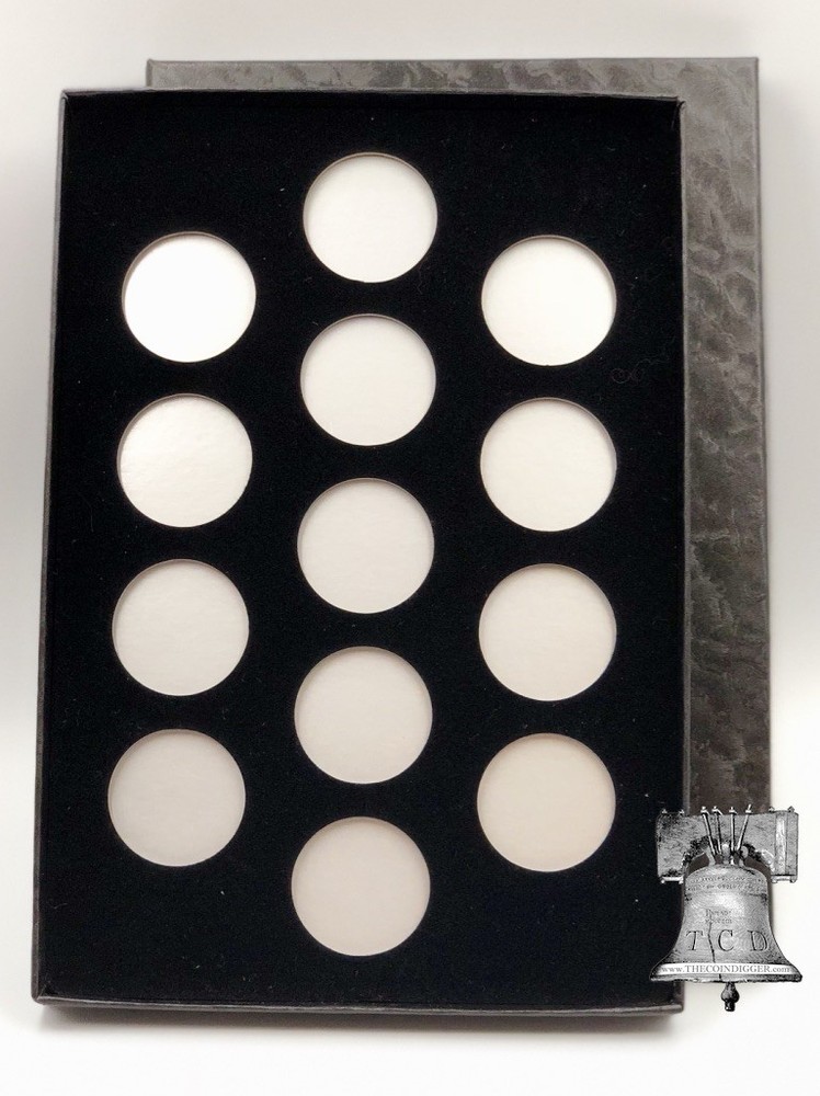 Air-tite Coin Holder Box Silver Insert Black Ring + Model A Storage Capsule Case