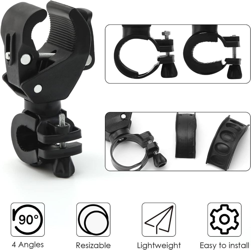 Bike Light Mount Handlebar Bicycle Flashlight Holder Mounting Bracket Torch Clip