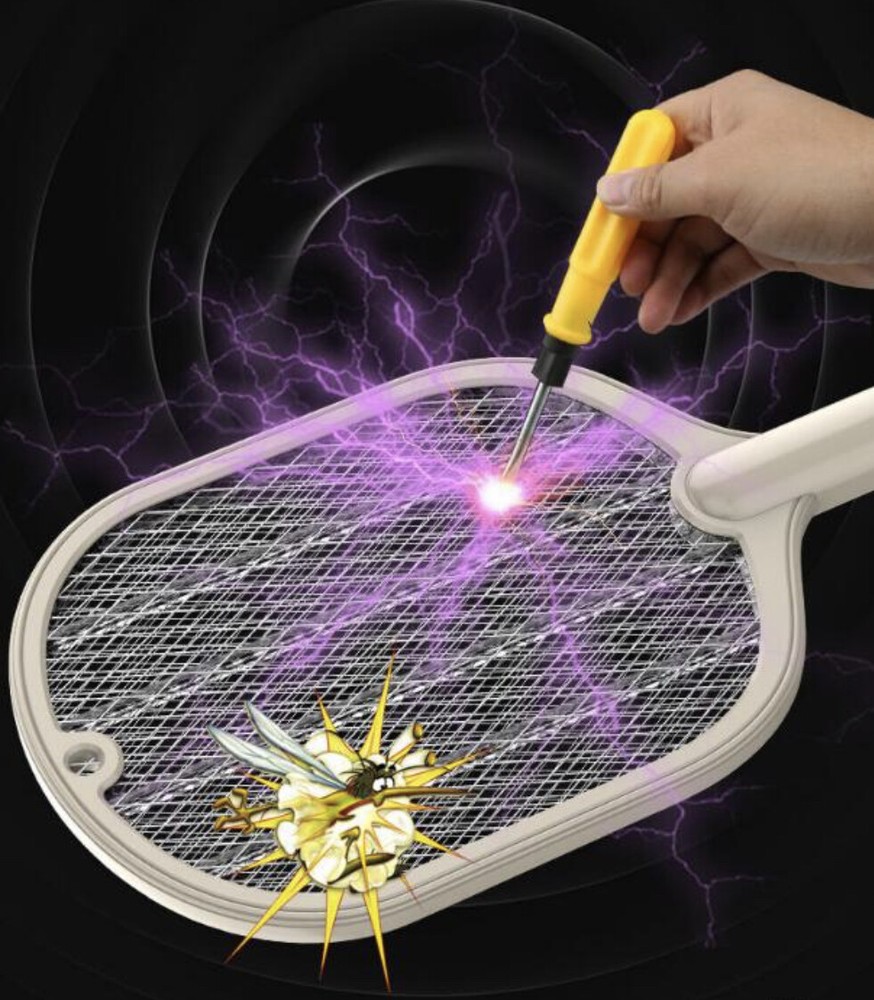 Electric Mosquito Killer Bug Zapper Racket USB Rechargeable Handheld Fly Swatter