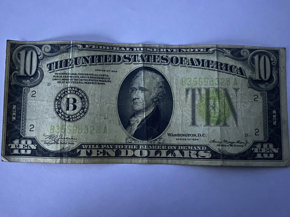 billete de 10 dolares 1934