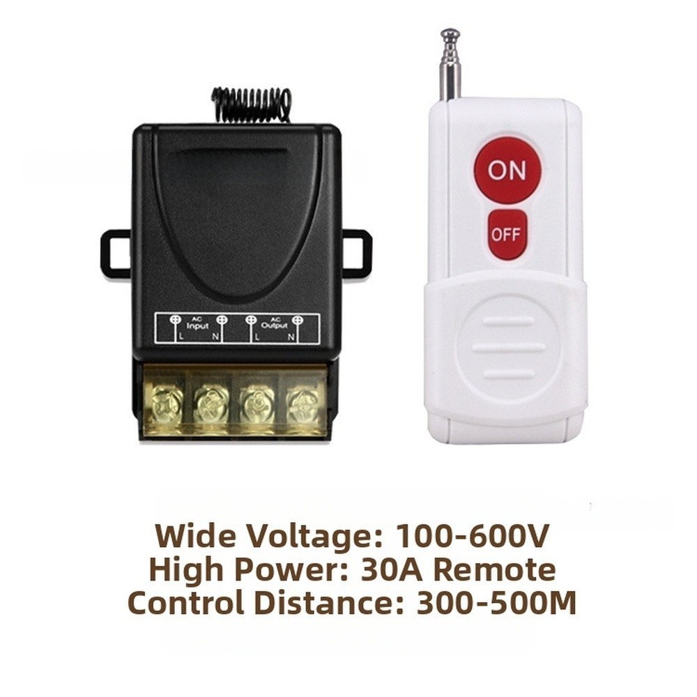 Wireless 30A Remote Control Switch 433MHz RF with 1000 Meter Range AC 90 250V