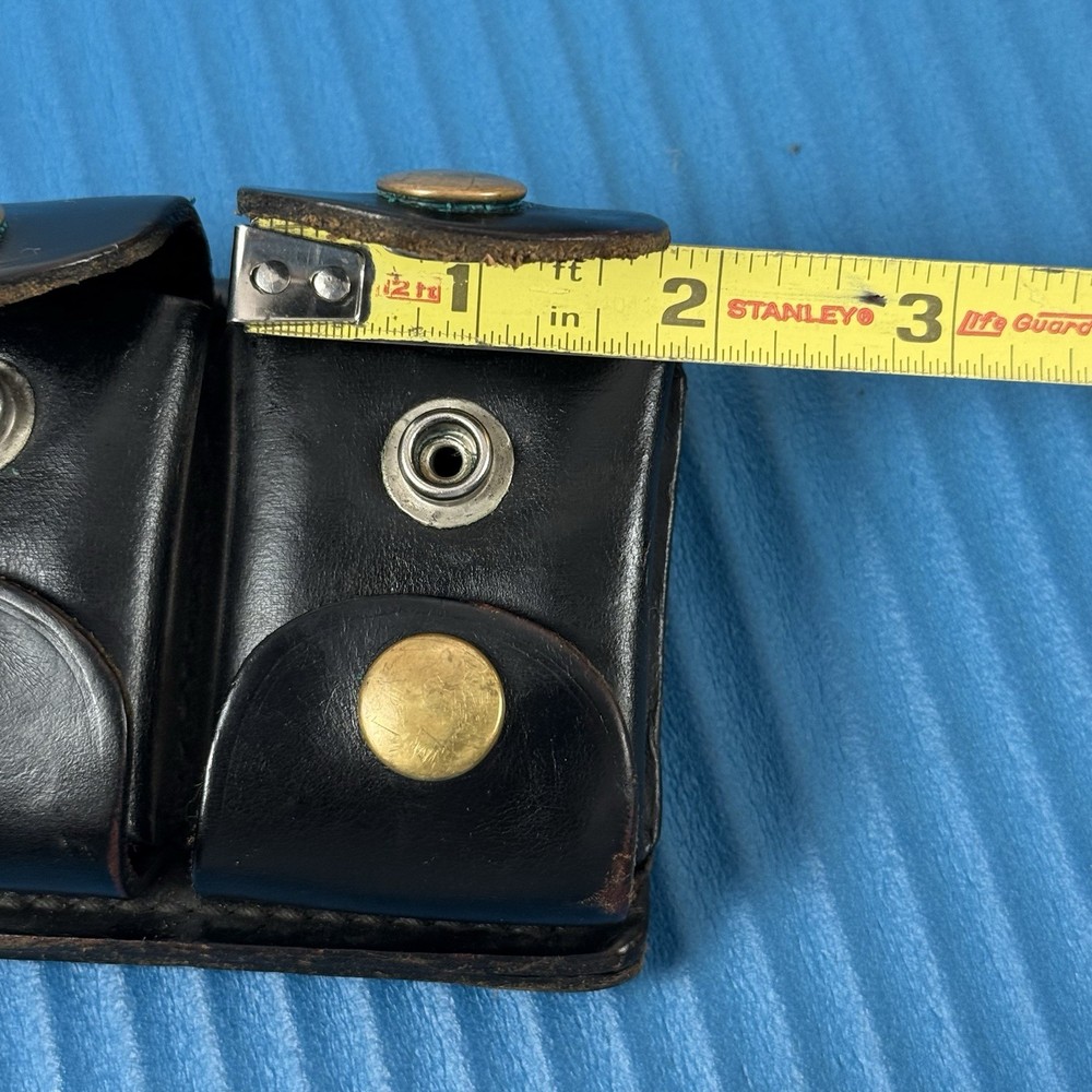 Jay Pee Double 38 Spl. 357 Ammo Dump Snap Pouch Black Leather