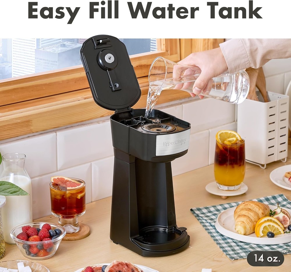 Portable Iced & Hot Coffee Maker with Removable Drip Tray - Modern & Efficient