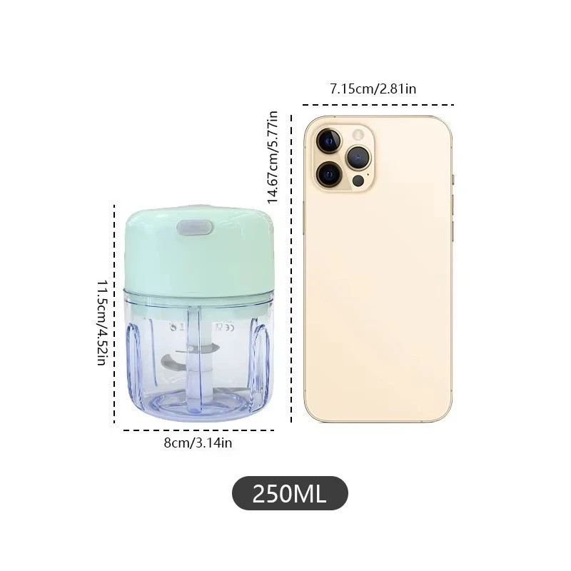 Mini Food Processor, Vegetable Garlic Chopper, USB Meat Grinder, Rechargeable