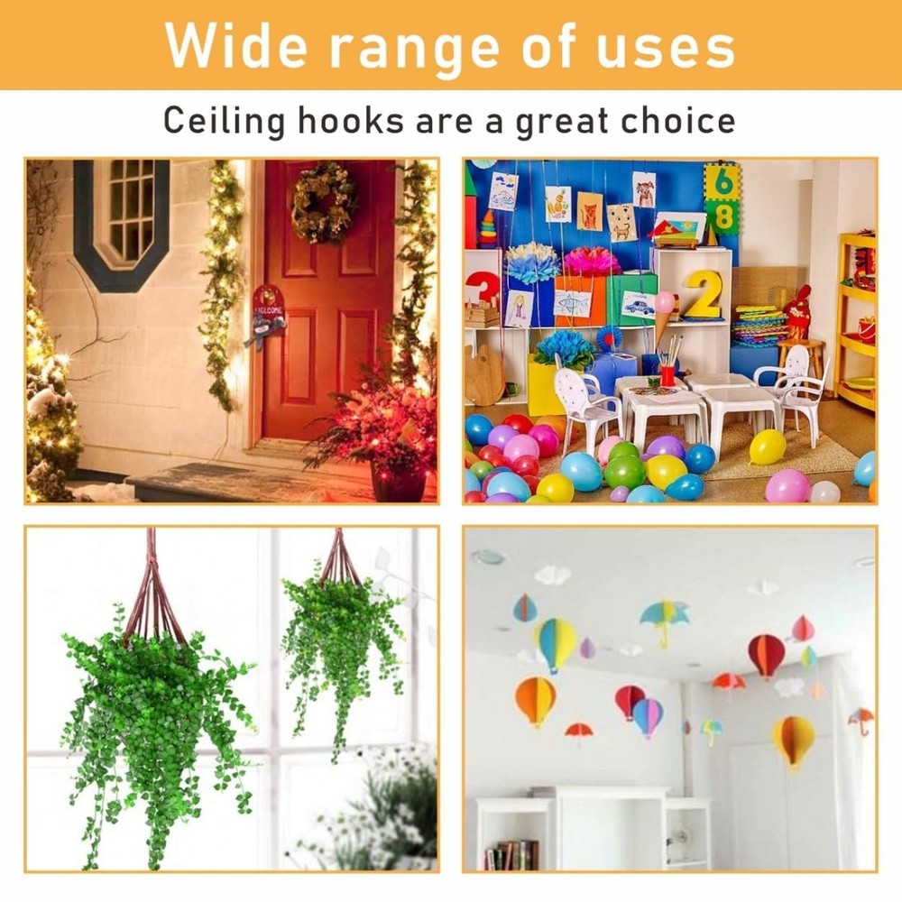 100 pcs Drop Ceiling Hooks Bulk for Classrooms and Offices, White Heavy Duty ...