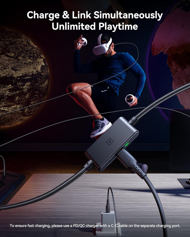 Link Cable with Charging [16Ft] for Meta Quest 3S Oculus Quest 3 Quest 2/Pro, Pi