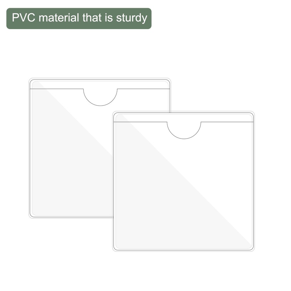 30 Pcs Self Adhesive Index Card Pockets (4" x 4", Transparent)