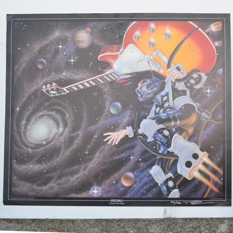 Ace Frehley SpaceWalk 22x28 Lithograph Numbered Pons Ships Free In USA Rolled