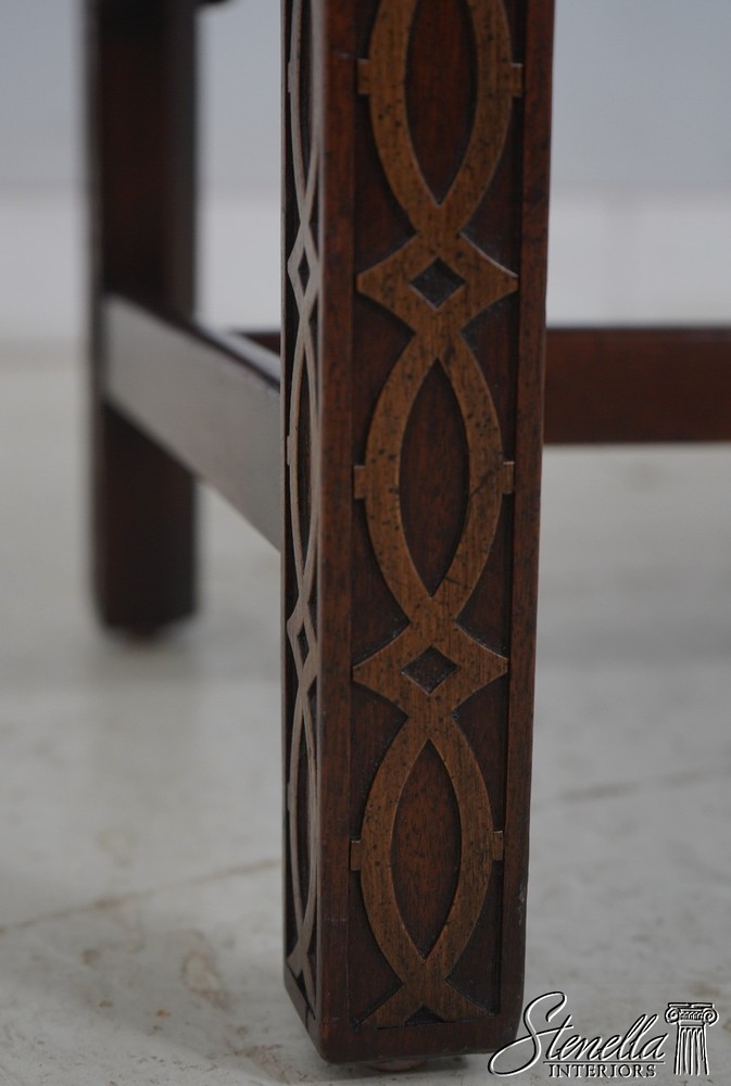 69287: Chippendale Mahogany Rolled Arm Window Bench