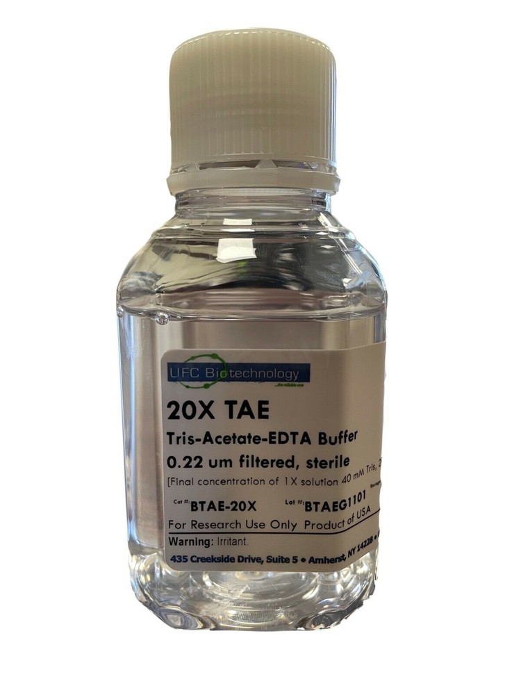 20X TAE Buffer 250mL - Sterile, 0.22um Filtered