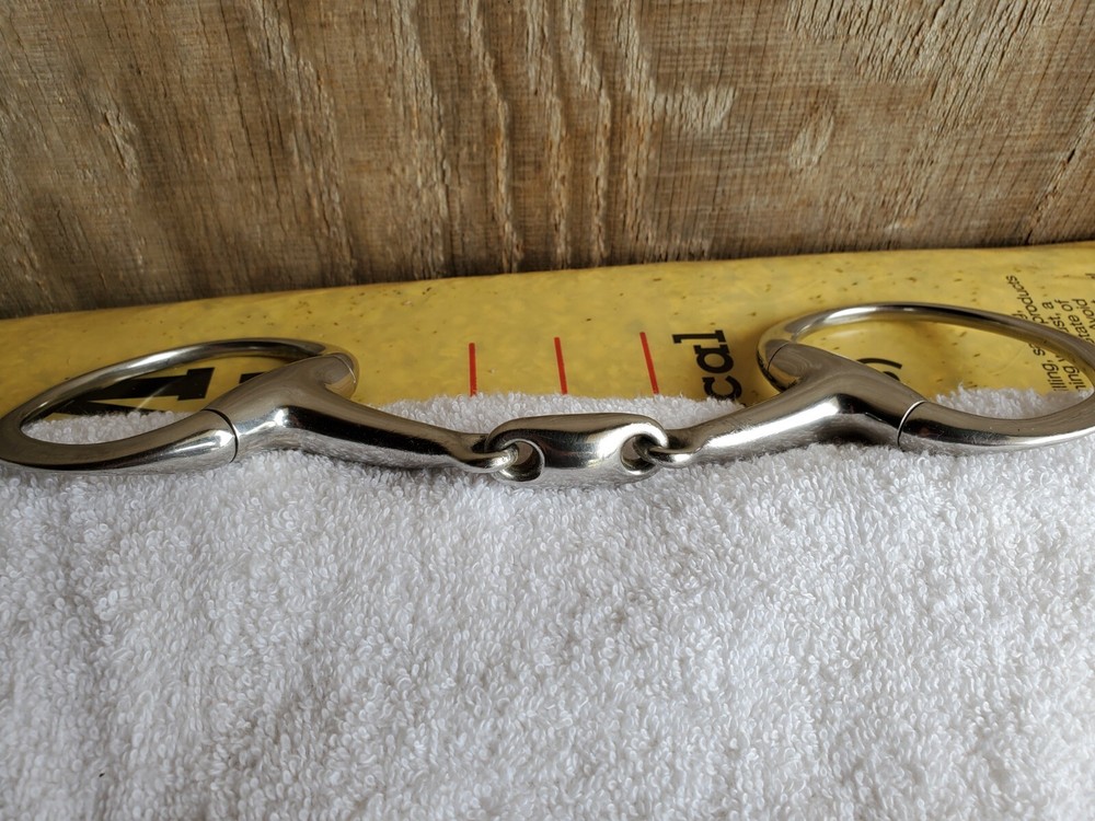 Used Stainless Steel Eggbutt Snaffle Bit with Center Link 5.25"