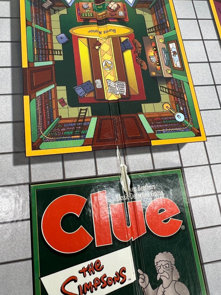 Clue The Simpsons First Edition 2000 Game Board Only Board Game Replacement