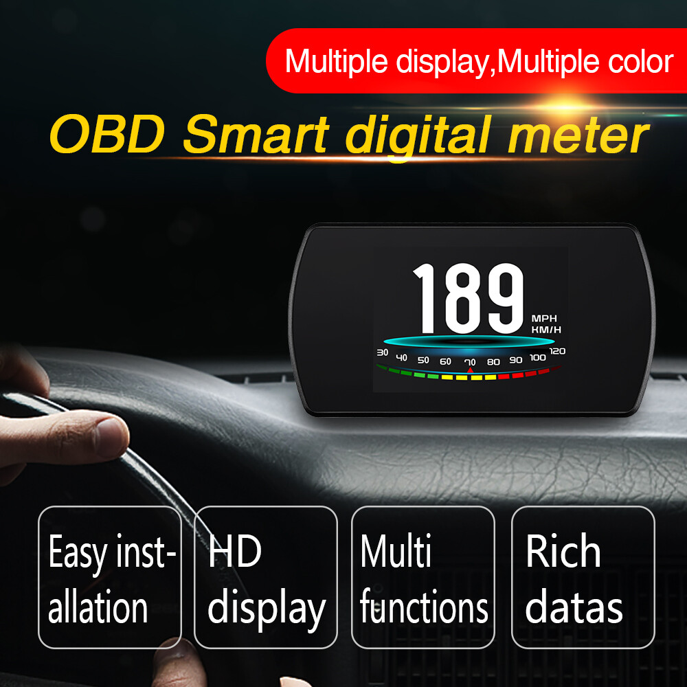 3" Car Speedometer Digital HUD Head Up Display OBD Overspeed Free Switch 50 Data