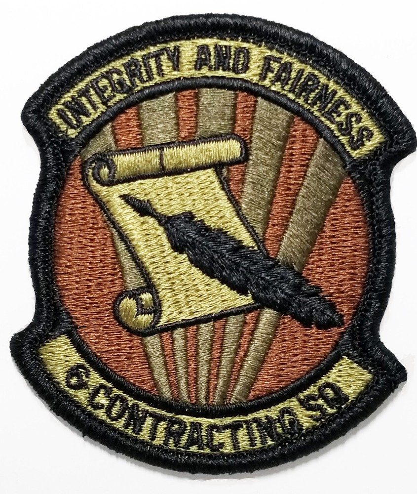 Air Force 6th Contracting Squadron Hook Back Spice Brown Patch